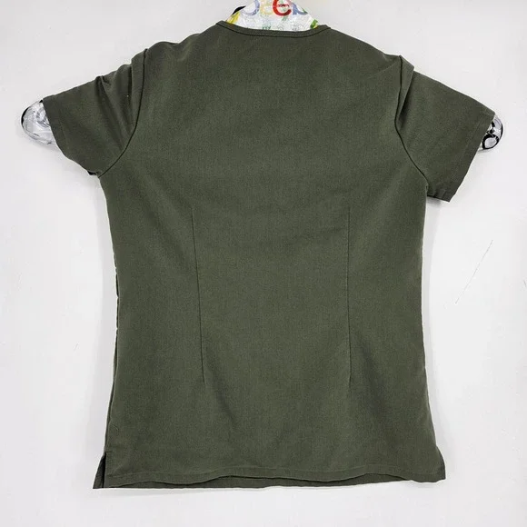 Figs Scrub Top Womens XS Casma Three Pocket Technical Uniforms Moss Green - Picture 5 of 11